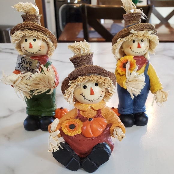 Fall Scarecrows Shelf Sitters 3 Piece Figurine Set - Picture 12 of 12